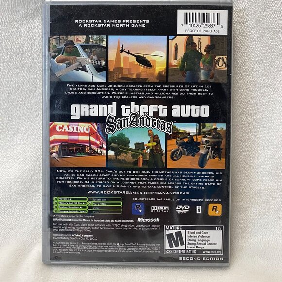Grand Theft Auto: San Andreas (Second Edition)(Microsoft Xbox,2005) CIB <anual - Picture 4 of 4